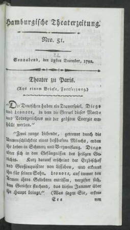 Nro. 51. Sonnabend, den 23sten [22sten] December, 1792