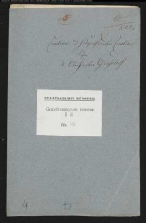 Kaution des Oberförsters Grashof zu Grafschaft