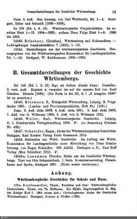 B. Gesamtdarstellungen der Geschichte Württembergs