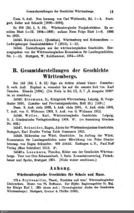 B. Gesamtdarstellungen der Geschichte Württembergs