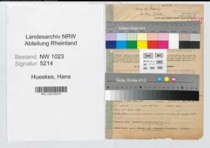 Entnazifizierung Hans Hueskes , geb. 26.06.1887 (Kaufmann)