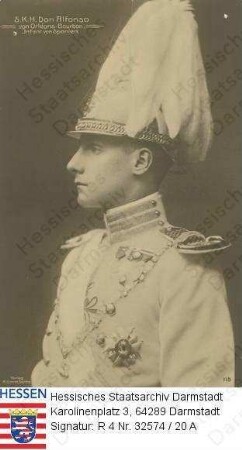 Alfons Prinz v. Orléans (* 1886) / Porträt in Uniform, im Profil, Brustbild