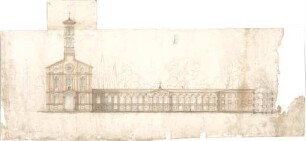 Reiffenstuel, Michael; Kirchenentwürfe - Teilgrundriss, Ansicht