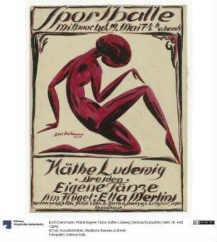 Plakat Eigene Tänze, Käthe Ludewig (Gebrauchsgraphik)