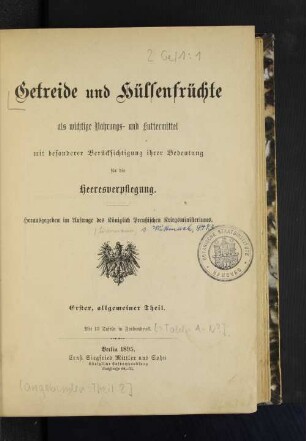Theil 1: Allgemeiner Theil