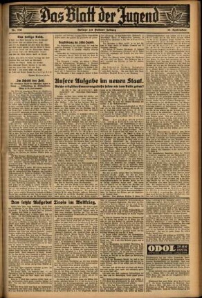 Zweite Ausgabe vom Mittwoch, den 13. September 1933.