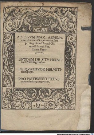 Ad D. Max. Aemilianum Romanorum imp. ... Panegyricon
