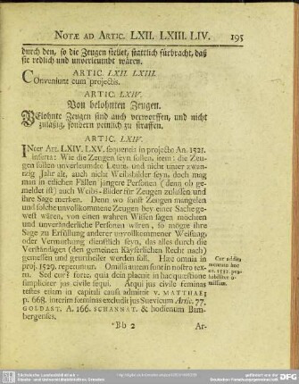 Artic. LXIV. Von belohnten Zeugen