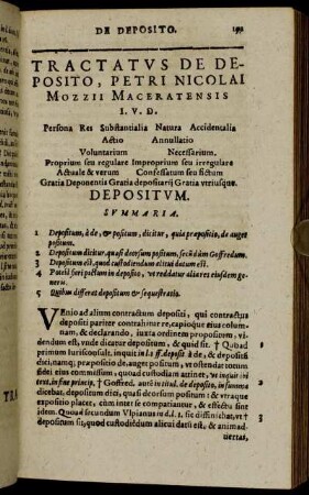 Tractatus De Deposito.
