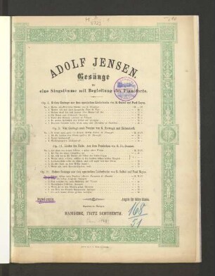 No. 1: Klinge, klinge mein Pandoro : für eine Singstimme mit Begleitung des Pianoforte; op. 21