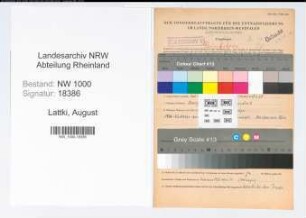 Entnazifizierung August Lattki, geb. 04.07.1903 (Verw.Sekretaer)