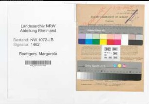 Entnazifizierung Margareta Roettgers , geb. 30.11.1892 ()