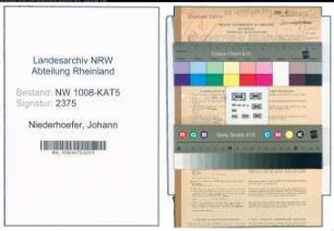 Entnazifizierung Johann Niederhoefer , geb. 25.02.1889 (Steuersekretaer)
