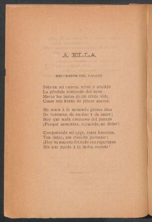 A ella : Recuerdos del pasado