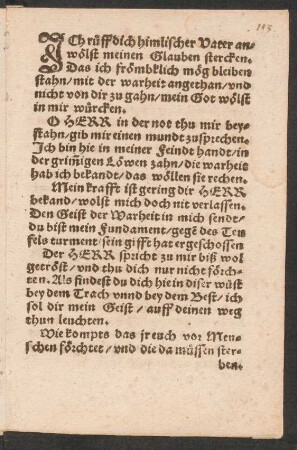 JCh rüff dich himlischer Vatter an/ || wölst meinen glauben stercken. ||