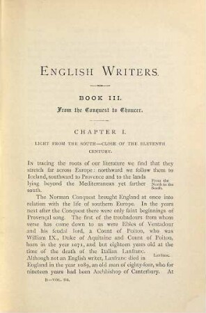 English writers : an attempt towards a history of English literature, 3