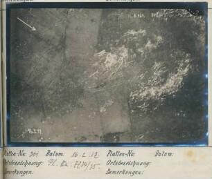 Foto der Stellungen um Le Hamel westlich von Ribécourt-Dreslincourt (Luftbild)