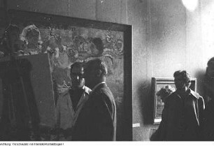 Sowjetische Kunstausstellung, Professor Alfred Kurella mit Max Seydewitz und Oswin Forker, Mai 1962