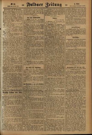 Zweite Ausgabe vom Freitag, den 14. Mai 1915.