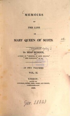 Memoirs of he life of Mary Queen of Scots : in two volumes, 2