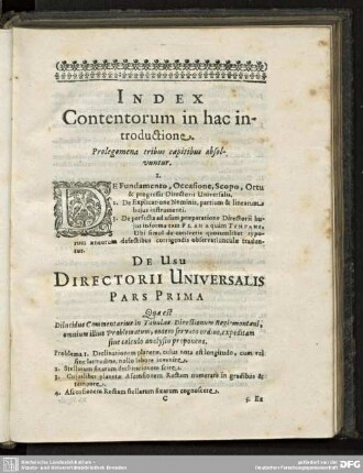 INDEX Contentorum in hac introductione.