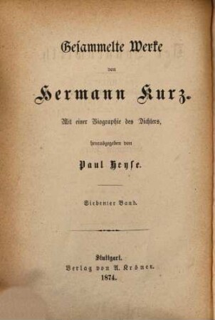 Gesammelte Werke, 7. Der Sonnenwirth ; 3