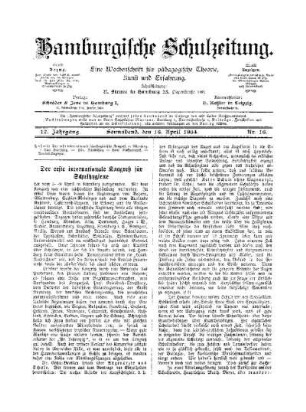 Der erste internationale Kongreß für Schulhygiene