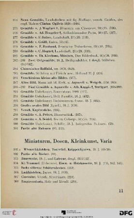 Miniaturen, Dosen, Kleinkunst, Varia (Nr. 301a-342a)