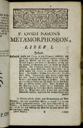 Inhalt. - Lycaon in Lupum. Fab. VI.