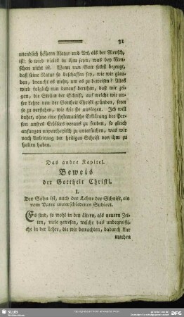 Das andre Kapitel. Beweis der Gottheit Christi