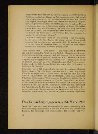 Der Ermächtigungsgesetz - 23. März 1933