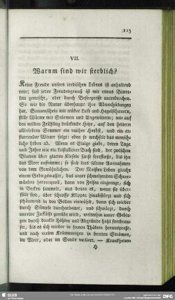 VII. Warum sind wir sterblich?