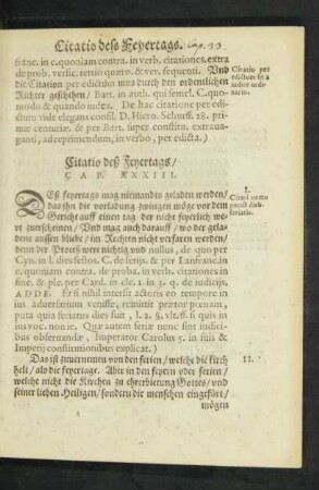 Citatio deß Feyertags/ Cap. XXXIII.