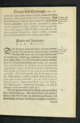 Citatio deß Feyertags/ Cap. XXXIII.