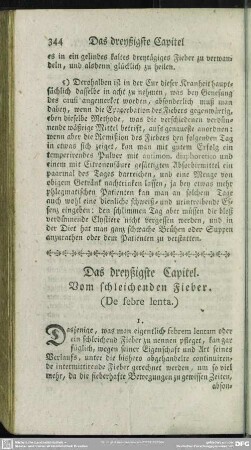 Das dreyßigste Capitel. Vom schleichenden Fieber. (De febre lenta.)