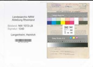 Entnazifizierung Heinrich Langenheim , geb. 29.08.1908 (Angestellter)