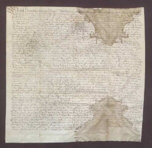 Josef Scheller, Schultheiß, und genannte Mitglieder des Gerichts zu Knaudenheim beurkunden eine Gültverschreibung des Bastian Resch über 20 Gulden gegenüber Wilhelm Rehm, Generalkollektor des Bistums Speyer, für die Frühmesse zu Rheinsheim.