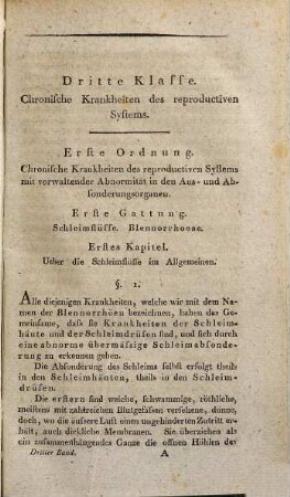 Über die Erkenntniß und Cur der chronischen Krankheiten des menschlichen Organismus, 3,1. Chronische Krankheiten des reproductiven Systems