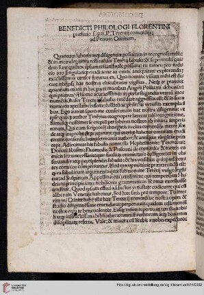 Benedicti Philologi Florentini praefatio [...]