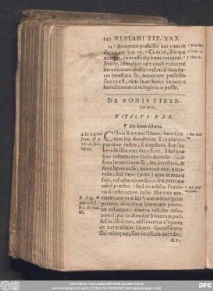 De Bonis Libertorum. Titulus XXX.
