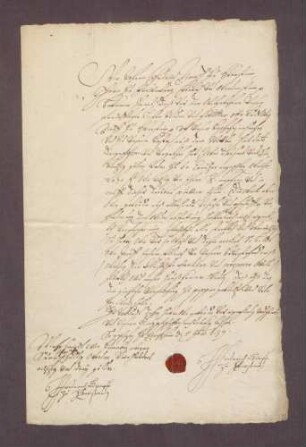 Schuldverschreibung des Grafen Johann Friedrich von Eberstein gegen den Grafen Otto Ludwig von Eberstein über 2.553 fl.
