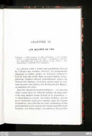 Chapitre IX Les Maures De Fès