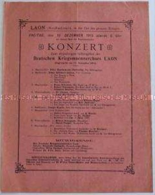 Programm eines Konzertes für die deutsche Armee im besetzten Frankreich