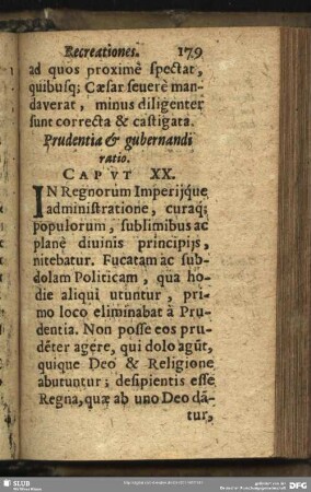 Prudentia & gubernandi ratio. Caput XX.