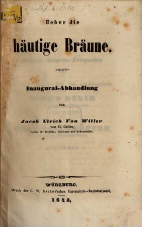 Ueber die häutige Bräune