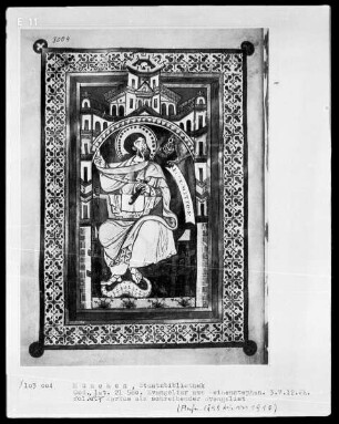 Evangeliar aus Weihenstephan — Der Evangelist Markus, Folio 64verso