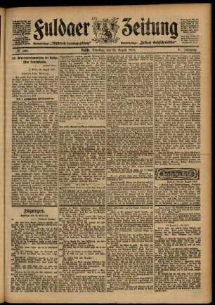 Ausgabe vom Dienstag, den 25. August 1903.
