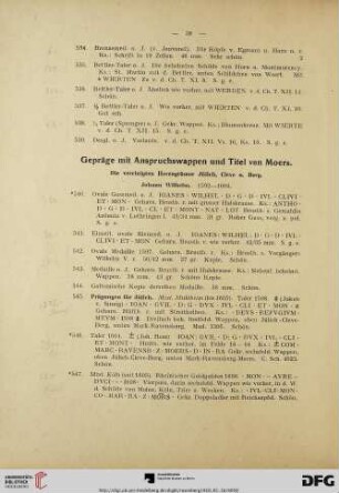 Gepräge mit Anspruchswappen und Titel von Moers (Nr. 540-577)