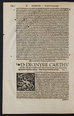 D. Dionysii Carthusiani In Sophoniam Prophetam Enarratio.