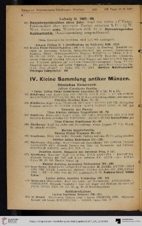 IV. Kleine Sammlung antiker Münzen (Nr. 665-688)